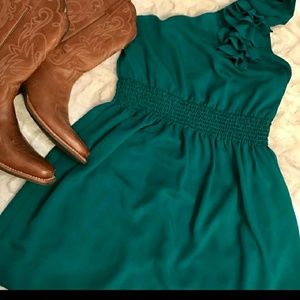 Forever 21 One Shoulder Chiffon Floral Dress